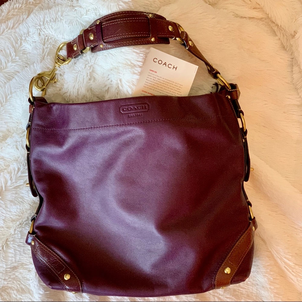 Coach Carly Large Plum Hobo Shoulder Bag 10616